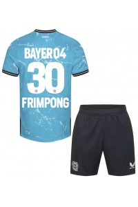 Fotbalové Dres Bayer Leverkusen Jeremie Frimpong #30 Dětské Třetí Oblečení 2023-24 Krátký Rukáv (+ trenýrky)